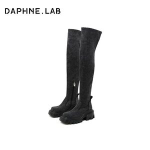 Women's Black Over-the-Knee leather Boots